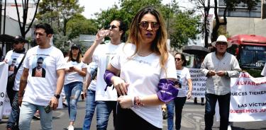 María Teresa Ealy durante la marcha #FueraJúpiter