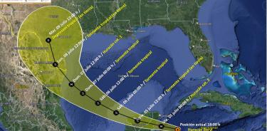 Trayectoria del huracán Beryl a través del territorio nacional.