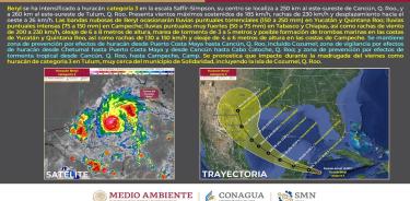 El huracán impactará durante la madrugada en Tulum.