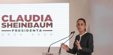 Conferencia de prensa de la presidenta electa Claudia Sheinbaum en su casa de transición