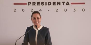 Conferencia de prensa de la presidenta electa Claudia Sheinbaum en su casa de transición