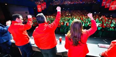 Alito en la Asamblea Nacional del PRI donde embistió contra personajes del tricolor