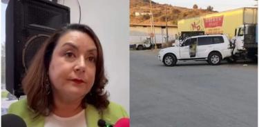 Minerva Pérez Castro quedò en el interior de su camioneta/