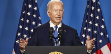 El presidente de EU, Joe Biden, en su conferencia de prensa en el marco del 75º aniversario de la OTAN