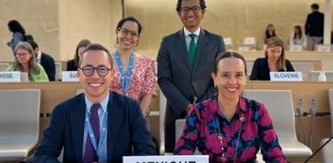 La delegación mexicana que participó en el el 56º periodo de sesiones del Consejo de Derechos Humanos. La representación de México fue como Estado observador