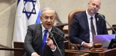 El primer ministro israelí, Benjamín Netanyahu, se dirige al Knesset, el parlamento israelí, en Jerusalén,