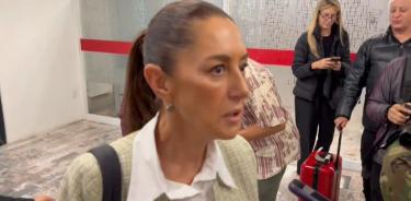 A su arribo al Aeropuerto de Zacatecas, Claudia Sheinbaum confió en que pronto se dé la calificación de la elección presidencial