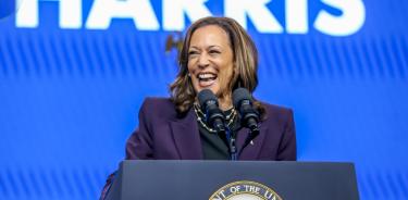 Kamala Harris, durante su participación en la convención de la Federación Americana de Profesores/