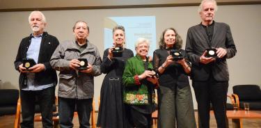 Los premiados en con la Medalla Bellas Artes en Artes Visuales.