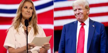 La cantante Celine Dion y el político Donald Trump.