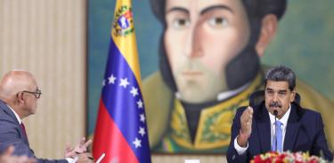 El presidente de Venezuela, Nicolás Maduro, este lunes en el Palacio de Miraflores