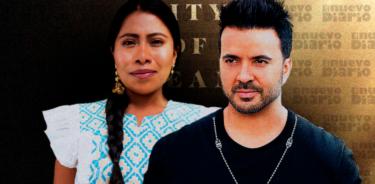 La actriz Yalitza Aparicio y el cantante Luis Fonsi.