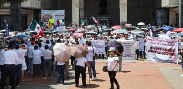 Trabajadores del Poder Judicial en Chiapas, durante la marcha nacional contra la reforma de la 4T/CUARTOSCURO/