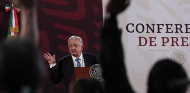 Andrés Manuel López Obrado, durante su rueda de prensa matutina en Palacio Nacional. EFE