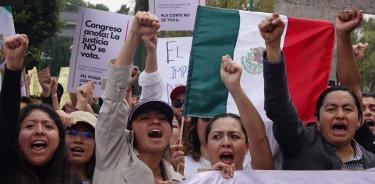 Estudiantes de la Facultad de Derecho, durante su protesta contra la reforma judicial de AMLO/CUARTOSCURO/