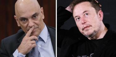 El juez del Tribunal Supremo de Brasil, Alexandre de Moraes, y el dueño de X, Elon Musk