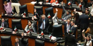 Escena durante la jornada en el Senado