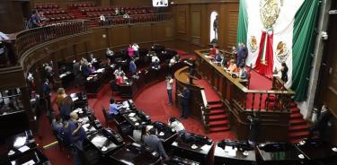 Sesión extraordinaria en el Congreso del estado de Michoacán.