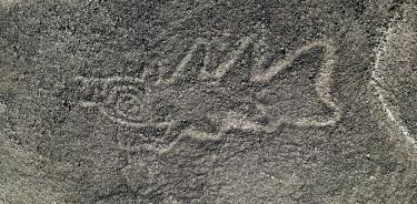 Fotografía satelital sin fecha cedida por el Instituto Nazca de la Universidad de Yamagata de Japón e IBM Research de una imagen en las pampas peruanas de Nazca