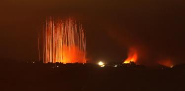 Aldea desl sur de Líbano bombardeadas por artillería desde la región israelí de Galilea