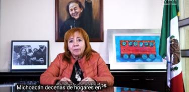 La presidenta de la CNDH, Rosario Piedra, en un video informativo.